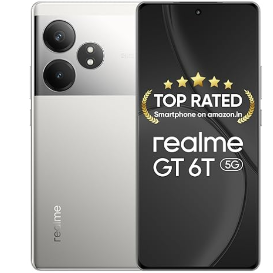 realme GT 6T 5G (Fluid Silver,8GB RAM+256GB Storage)